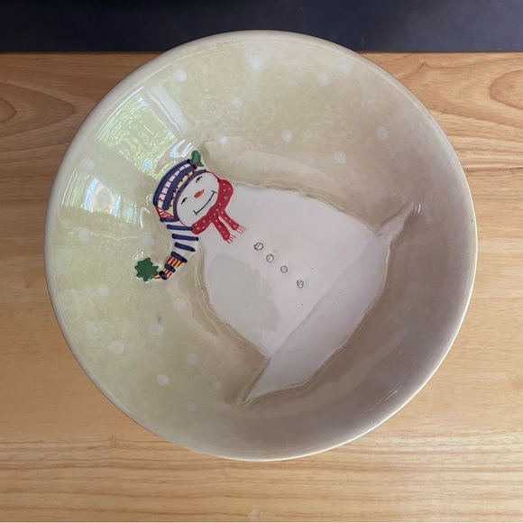 ONEIDA Snowman Winter Compote Ceramic Dish - Picture 2 of 8